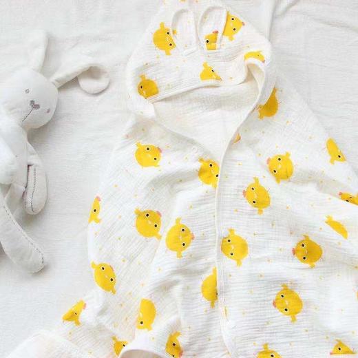 四层纱布连帽儿童浴袍宝宝棉花糖斗篷柔软浴巾 商品图4