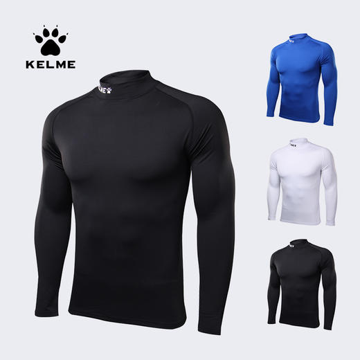 卡尔美紧身衣男长袖高领足球训练打底衫加绒加厚儿童健身运动T恤 商品图3