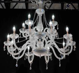 15头玻璃水晶灯-青光白（运费自理）