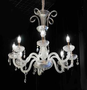 8头玻璃水晶灯-青光白（运费自理）