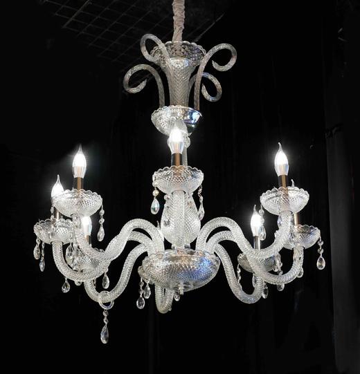 8头玻璃水晶灯-青光白（运费自理） 商品图0