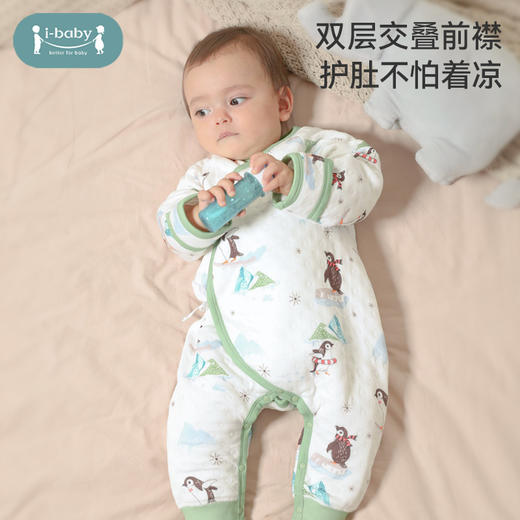 【清仓秒杀45元】i-baby婴幼儿竹棉超柔恒温空气层哈衣爬服连体衣10GG03227076 商品图4