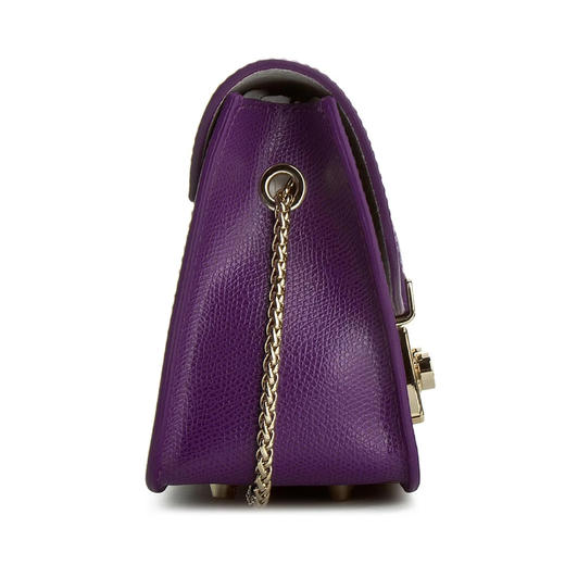 FURLA 芙拉 女士皮革金属字母徽标刻花斜挎单肩包 紫色 820681 B BGZ7 VIOLA 商品图1