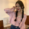 【温柔软糯 慵懒开衫 开启秋冬美好心情】轻熟风女装套装港味2022春秋新款刺绣镂空针织毛衣吊带开衫两件套 商品缩略图1