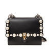 FENDI 芬迪 女士光滑皮革 Kan I系列 迷你斜挎单肩包 黑色 8M0381 A0ZR F0GXN 商品缩略图0