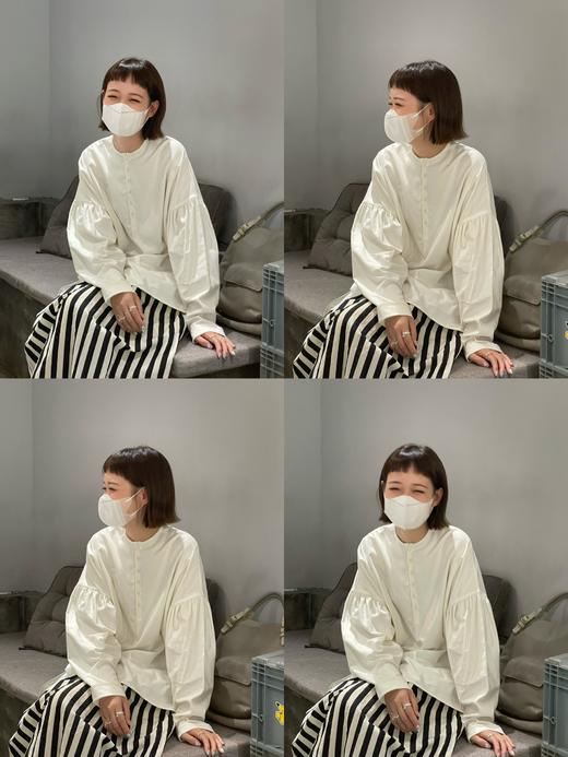 ECOLE DE CURIOSITES 2色可选条纹电力纺真丝衬衫 商品图12