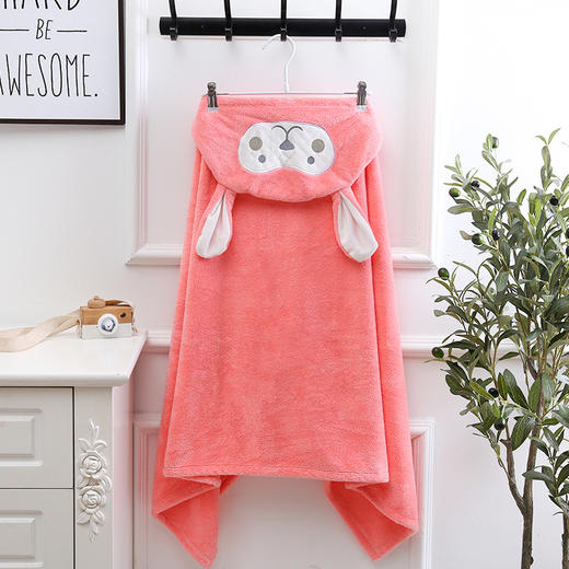 儿童浴巾珊瑚绒斗篷宝宝洗澡速干浴袍 商品图7