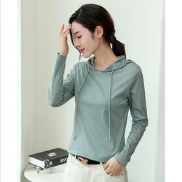 LFH6736-1 时尚气质百搭丝光棉连帽长袖薄款卫衣 商品图5