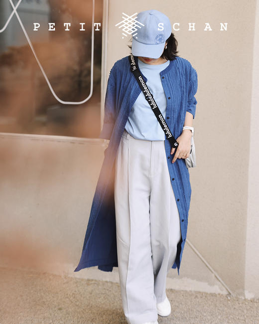 PETIT SCHAN小闪 CLO#115  21克   21g   克莱因蓝纯棉剪花条纹长款外套 商品图4