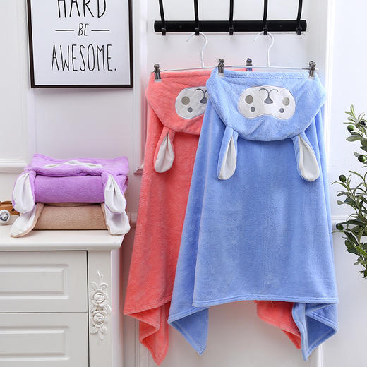 儿童浴巾珊瑚绒斗篷宝宝洗澡速干浴袍 商品图1