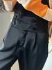 黑色排扣丝缎质感时装腰带裤子 商品缩略图3