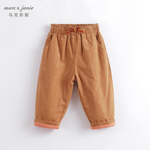 马克珍妮秋冬新款 女童灯芯绒夹棉直筒裤 儿童裤子221757 商品图0
