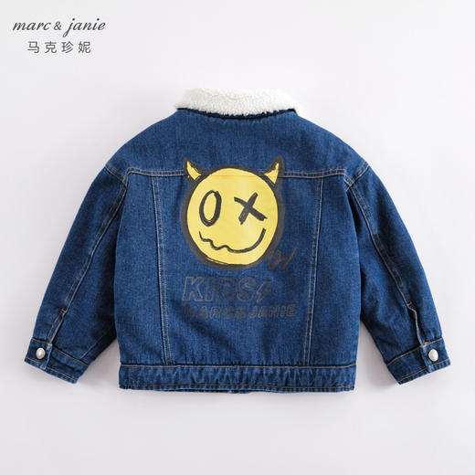 马克珍妮秋冬新款 男童仿羊羔毛牛仔棉衣外套221618 商品图2