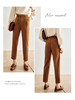 OLrain欧芮儿法式橘色休闲裤女秋季2022新款高腰直筒锥形西装裤子 商品缩略图3