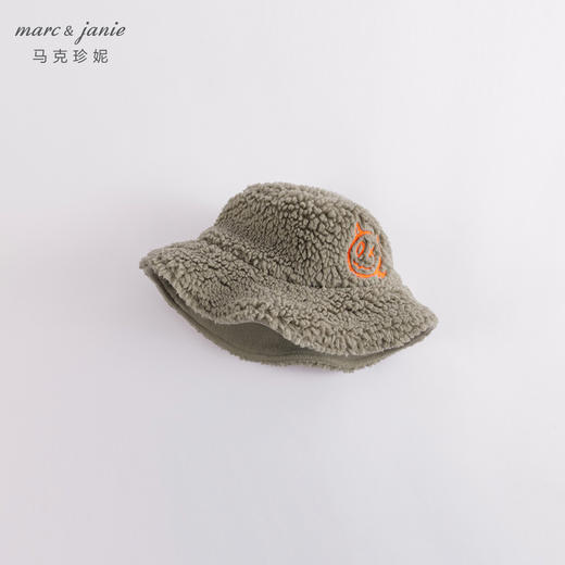马克珍妮秋冬装 男女童仿羊羔毛绣花渔夫帽 儿童帽子221258 商品图5