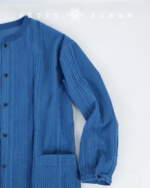 PETIT SCHAN小闪 CLO#115  21克   21g   克莱因蓝纯棉剪花条纹长款外套 商品图12