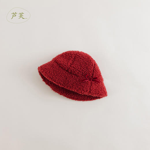 【马克珍妮 芦芙】冬装 女童植绒蝴蝶结仿羊驼渔夫帽221828 商品图2