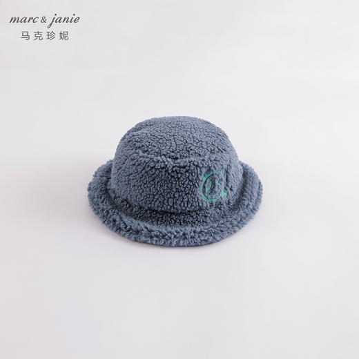 马克珍妮秋冬装 男女童仿羊羔毛绣花渔夫帽 儿童帽子221258 商品图3