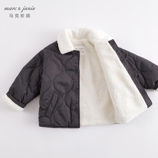 马克珍妮秋冬新款 男女童仿羊羔绒翻领棉衣 儿童外套221110 商品图4