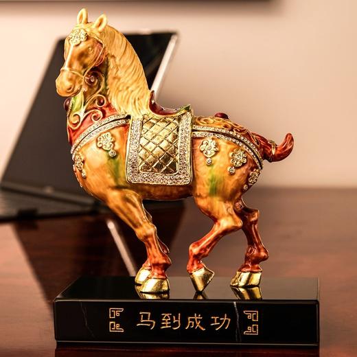 罗比罗丹金属珐琅彩工艺马摆件客厅办公室博古架家居饰品开业礼品 商品图0
