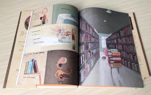 英文原版 The Incredible Book Eating Boy 吃书的孩子精装大开本收藏版 智慧小孩系列 了不起的小书虫 Oliver Jeffers奥利佛 商品图1