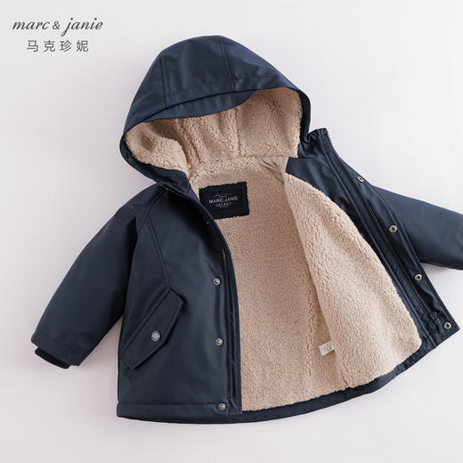 【防泼水】马克珍妮秋冬新款 男童加绒保暖风衣外套221526 商品图2