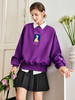 OLrain欧芮儿法式紫色卫衣女秋季2022年新款设计感宽松圆领上衣 商品缩略图3