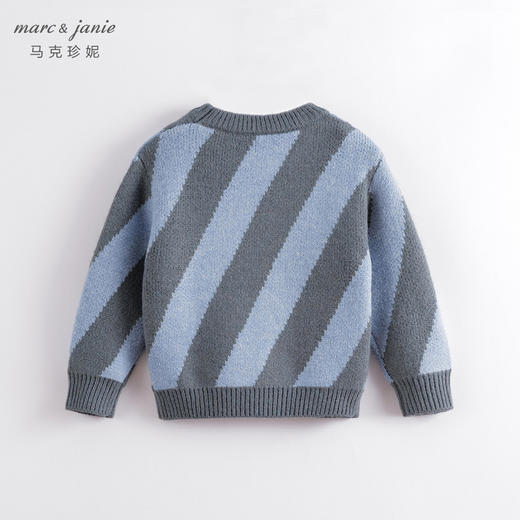 【柔蓝绒】马克珍妮秋冬新款 男童撞色条纹套头毛衣221518 商品图1