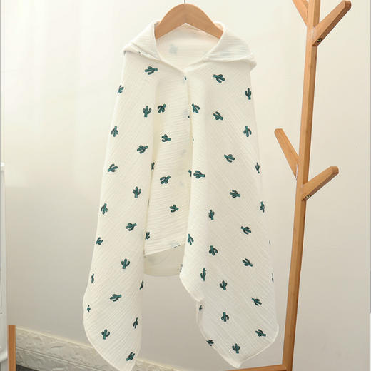 四层纱布连帽儿童浴袍宝宝棉花糖斗篷柔软浴巾 商品图10