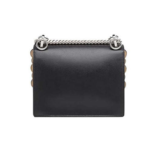 FENDI 芬迪 女士光滑皮革 Kan I系列 迷你斜挎单肩包 黑色 8M0381 A0ZR F0GXN 商品图2