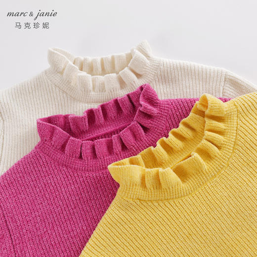 marcjanie马克珍妮秋冬新款 女童雪尼尔花边套头毛衣221375 商品图4