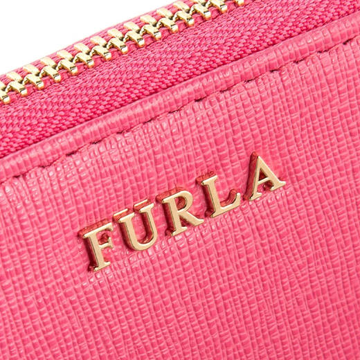 FURLA 芙拉 女士皮革金属字母徽标拉链长款票夹钱包 粉色 826454 商品图3