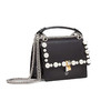 FENDI 芬迪 女士光滑皮革 Kan I系列 迷你斜挎单肩包 黑色 8M0381 A0ZR F0GXN 商品缩略图1