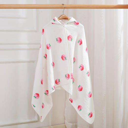 四层纱布连帽儿童浴袍宝宝棉花糖斗篷柔软浴巾 商品图6