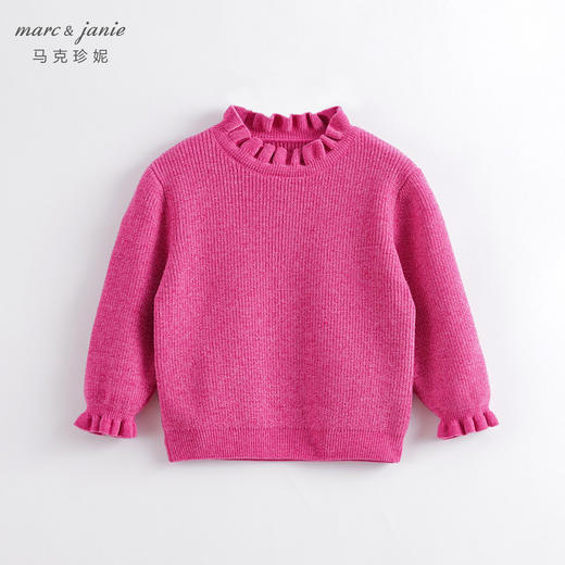 marcjanie马克珍妮秋冬新款 女童雪尼尔花边套头毛衣221375 商品图3
