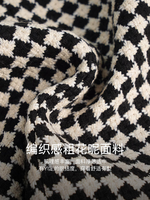 OLrain欧芮儿法式小香风短外套女秋季2022年新款名媛气质格子上衣 商品图2