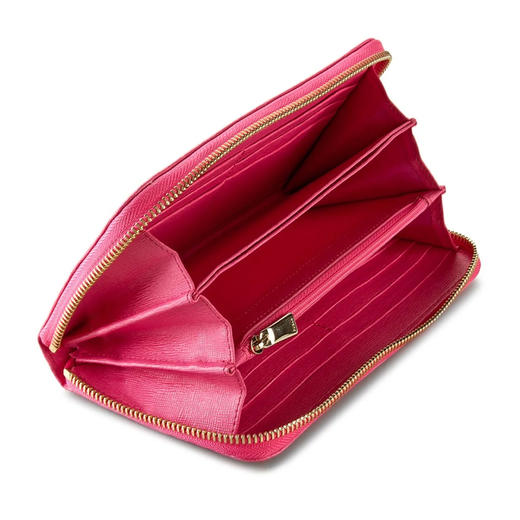 FURLA 芙拉 女士皮革金属字母徽标拉链长款票夹钱包 粉色 826454 商品图2