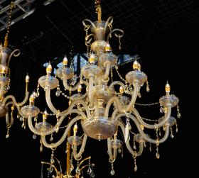 15头玻璃水晶灯-香槟金（运费自理）