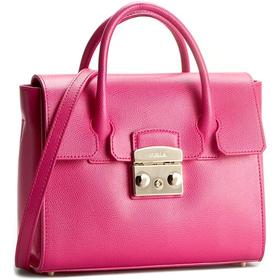 FURLA 芙拉 女士皮革金属字母徽标刻花单肩提挎包 紫红色 820659 B BGX6 PINKY