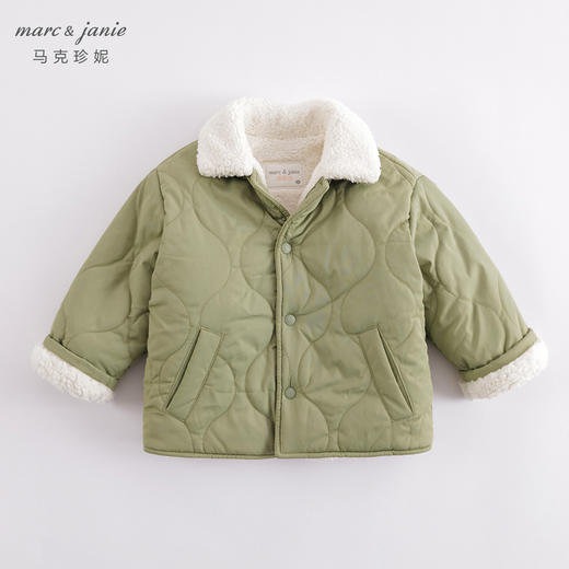 马克珍妮秋冬新款 男女童仿羊羔绒翻领棉衣 儿童外套221110 商品图3