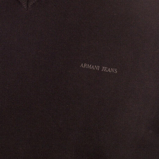 ARMANI 阿玛尼 男士字母徽标V领长袖针织衫 黑色 8N6M96 6M13Z 1200 商品图3