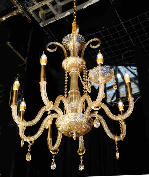 8头玻璃水晶灯-香槟金（运费自理） 商品图0