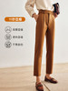 OLrain欧芮儿法式橘色休闲裤女秋季2022新款高腰直筒锥形西装裤子 商品缩略图1