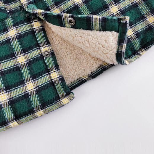 马克珍妮秋冬新款 男童格纹夹棉衬衫 儿童棉衣外套221312 商品图4