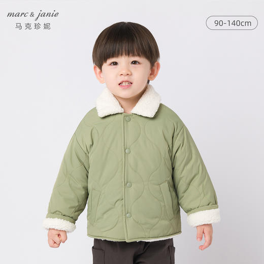 马克珍妮秋冬新款 男女童仿羊羔绒翻领棉衣 儿童外套221110 商品图0