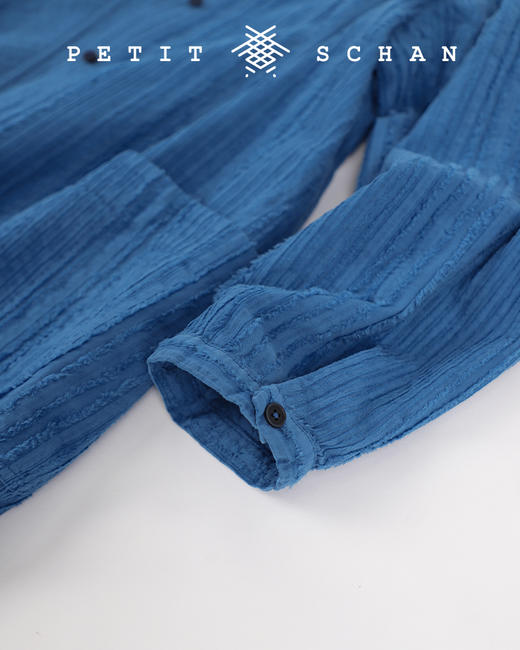 PETIT SCHAN小闪 CLO#115  21克   21g   克莱因蓝纯棉剪花条纹长款外套 商品图13