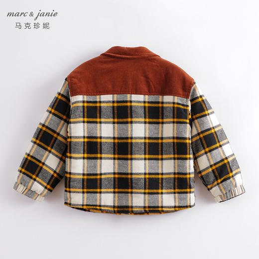 马克珍妮秋冬新款 男童格纹夹棉衬衫 儿童棉衣外套221312 商品图2