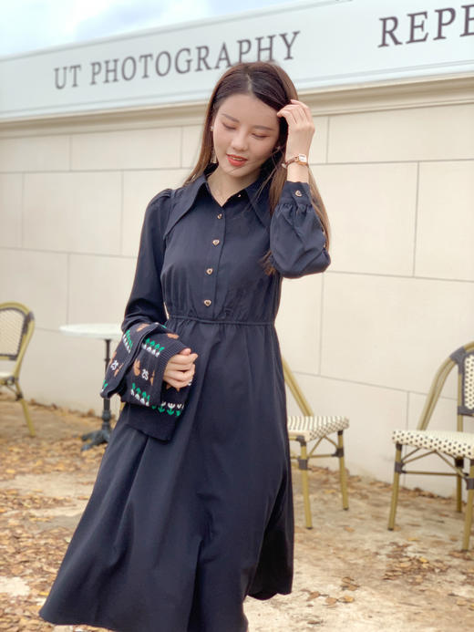 【百图lulu定制】【情话套装】针织马甲  尖领连衣裙两件套 商品图6