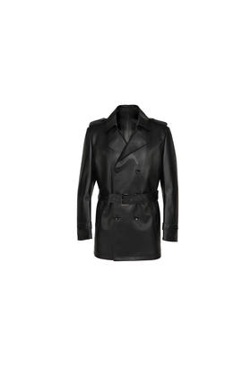 callisto黑色棉羊皮革皮衣 FRFLT013TD