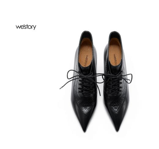westory秋冬新款系带细跟宴会短靴W22DS81941 商品图2